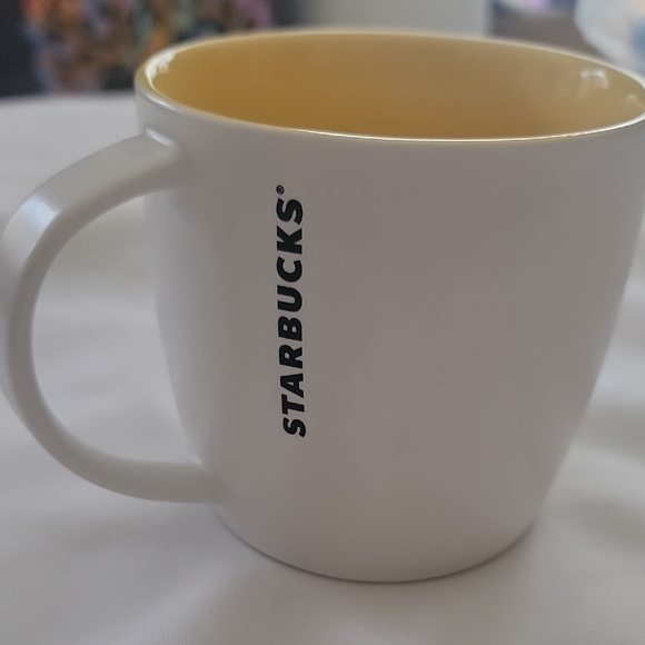 Starbucks Other - Starbucks 2011 New Bone China White Coffee Mug W/ Yellow Liner.